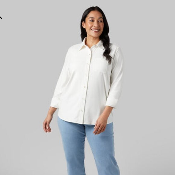 32 Degrees Tops - 32 Degrees Ladies' Soft Fleece Button Up Shirt